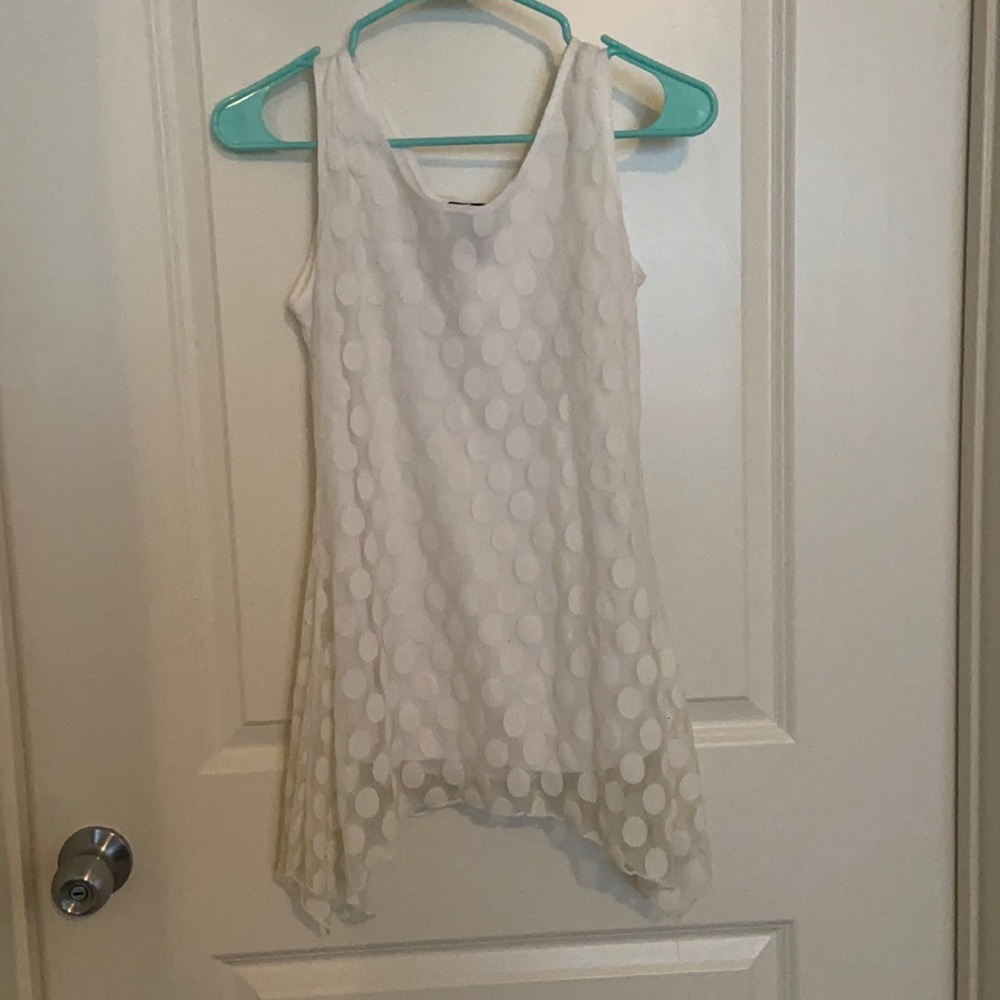 Shannon Ford New York White Polka Dot Blouse Size S